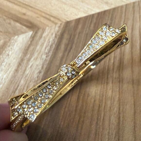Kate Spade New York Jewelry - NWOT Kate Spade New York Rhinestone Bow Hinge Love Notes Bracelet